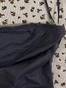 Attitoon Áo crop top Bandeau thường ngày mùa hè cho nữ họa tiết "Cánh tiên bướm" & "Break It" của Fairycore Goth cổ điển - Màu xám đen - Xem 5