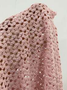 DAZY 纯色系带前短款上衣 长袖 女式上衣 - 粉色 - 查看 9