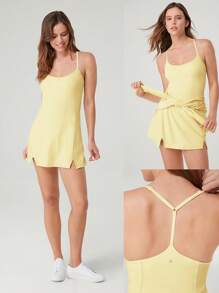 GLOWMODE FeatherFit™-Air Elevate A-Line Built-In Peekaboo Short Pocket Mini Slip Dress Low Impact Daily Summer Quick Dry Moisture Wicking