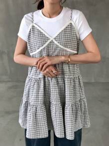 FRIFUL 女式可调节肩带交叉后背宽松 A 字形休闲百搭背心，适合度假和沙滩穿着 - 彩色 - 查看 3