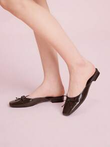 CUCCOO DOLLMOD 女士优雅方头玛丽珍平底鞋 - 棕色 - 查看 5