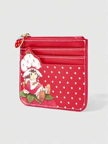 Strawberry Shortcake | ROMWE 草莓卡通图案公交卡包拉链零钱包钥匙扣 - 紅色 - 查看 5