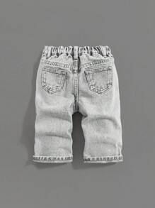 SHEIN Baby Jungen Baby Mädchen Neue Mode Lässig Bequem Weich Süß Modisch Stonewashed Locker Sitzende Baggy Hellgraue Jeans, Lässig und Vielseitig für Baby Kleidung Jungen Kostüm Alltags Tragen Baby Vier Jahreszeiten Kleidung Baby Jungen