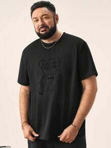 EASEVO Men Plus Bear Pattern Tee, Summer