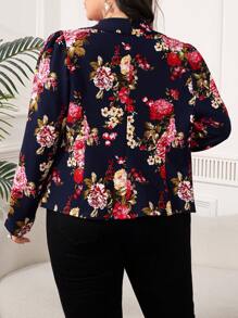 Reflora 大码女式印花西装外套，轻便休闲西装外套，适合日常穿着、通勤、职场、秋冬季优雅教师装