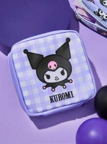 HELLO KITTY AND FRIENDS | SHEIN 1 cái/1 bộ Túi đựng đồ bằng sợi Polyester họa tiết hoạt hình, có thể dùng làm túi đựng đồ vệ sinh phụ nữ, túi đựng đồ kỹ thuật số, túi đựng đồ nhỏ, - Màu tím hoa cà - Xem 5