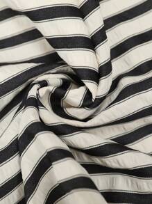 EMERY ROSE 女士休闲条纹印花松紧腰宽松阔腿裤夏季女式宽松裤