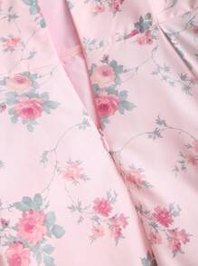 Glamine Charm 女士花卉印花蕾丝边吊带背心长裙，浪漫优雅，适合度假、约会、郊游、百搭、夏季 - 粉色 - 查看 7