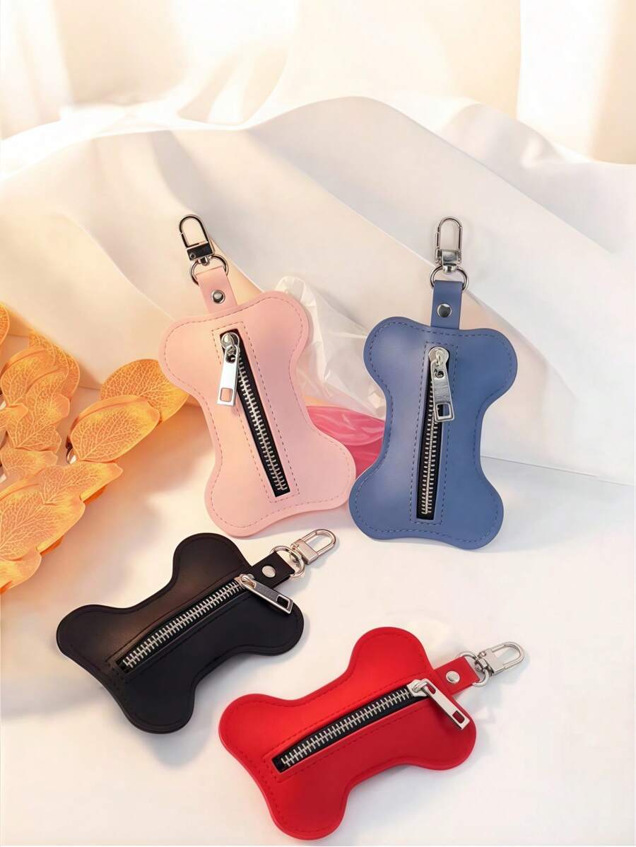 Pet Portable Bone-Shaped Poop Bag Dispenser/Scooper