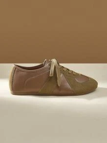 CUCCOO EASI Giày thể thao nữ thời trang thoải mái giản dị thiết kế tối giản - Màu Khaki - Xem 8