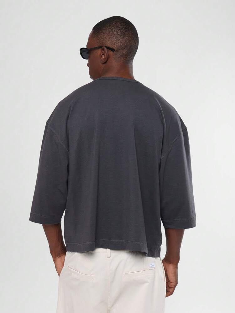 Casual Loose Fit Henley Essential T-Shirt