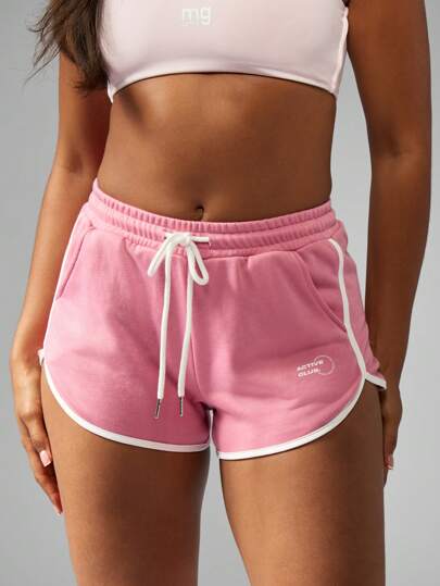 MISSGUIDED 活力宽松海豚下摆运动短裤高性能跑步休闲运动服带侧袋夏季舒适松紧腰带休闲运动裤