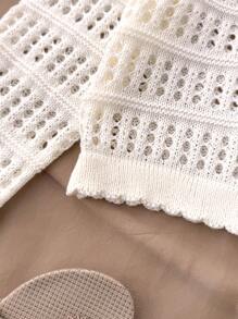 SHEIN Teens Girls' Apricot Casual Vacation Short Cropped Cardigan With Bow Accent, Textured Vintage Floral Lace, Oversized Long Sleeve, Can Be Worn Alone Or Layered, Suitable For Daily Wear, French & Korean Fashion Style, Back To School Teen Girl Clothes Sweaters Summer Clothes For Teens Sweater Beige Clothes For Teen Girls Tween Girl Clothes Sweaters Tie Front Sweater,In Fall/Winter