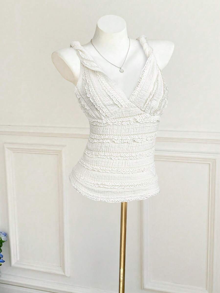 Chiquease Fashionable Elegant Casual Fitted Women Knit Jacquard Top, For Daily Wear - White - View 1