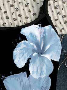 SHEIN Teens Girls Casual Minimalist Cami Bodysuit, Summer Tops