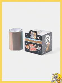TOM & JERRY X SHEIN Black Star Cartoon Slogan & Star Pattern Sticky Notes Box - Black - View 2