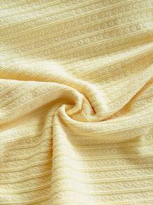 Soleia 女士纹理针织露肩褶饰修身度假上衣，适合派对、海滩、夏季 - 黃色 - 查看 6