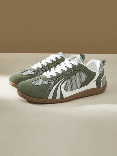 CUCCOO EASI 复古平底德国牧羊犬鞋，女式新款复古百搭休闲运动鞋