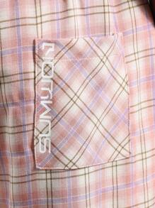 SUMWON Loose Fit Pull On Check Pants Casual Drawstring Trousers Wide Leg Loungewear Plaid Pattern Lightweight Spring Summer Comfort Bottoms - Pink - View 6