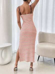 Rafferiza Vestido de mujer de punto con textura y giro delantero en contraste blanco y negro