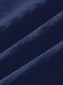 SHEIN Bộ đồ liền thân kéo khóa nửa khóa kéo cho bé gái tuổi teen, Quay lại trường, Đi chơi giải trí - Màu xanh hải quân - Xem 5