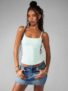 MISSGUIDED Essential Basic Cami Tank Tops Multipack Summer Layering Undershirt Adjustable Spaghetti Strap Camisole Three Pack Bundle - Multicolor - View 7