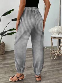 SHEIN LUNE Quần dài thường ngày in họa tiết cổ điển có cạp chun co giãn cho nữ vào kỳ nghỉ hè - Nhiều màu - Xem 2