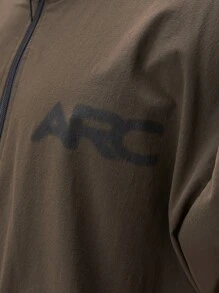 ARC Activewear Full Zip Sweater Jacket Performance Top Gym Workout Long Sleeve Track Suit - Brown - View 4