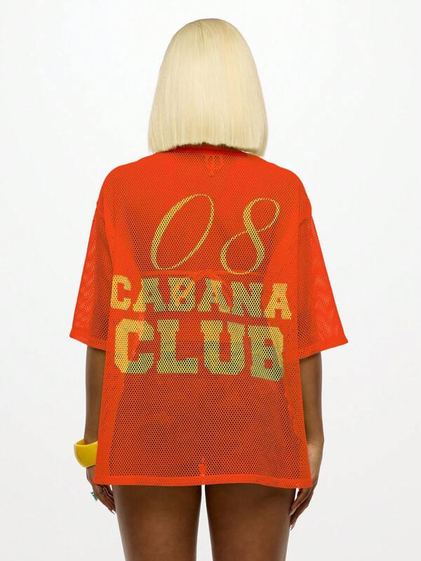 SUMWON WOMEN Áo đấu bóng chuyền bãi biển cỡ lớn Cabana Club cho tiệc hồ bơi khu nghỉ dưỡng cổ chữ V