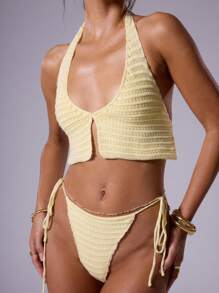 Musera Resort 夏季海滩钩针系带比基尼泳裤度假海滩度假村夏季假期伊比沙岛假期