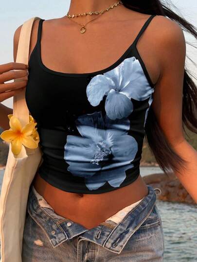 SHEIN Minimalistische Cami Bodysuit Oberteile für Teenager Mädchen, Sommer Tops