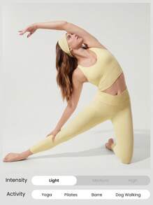 GLOWMODE FeatherFit™ U Back Cropped Active Tank Top Low Impact Yoga Daily Fall Winter