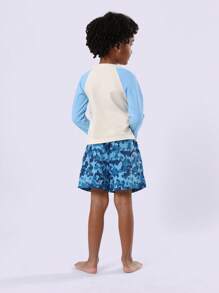 Quần bơi nam SUMWON Newport họa tiết rằn ri, thích hợp cho kỳ nghỉ hè, bơi lội, lướt sóng, vui chơi dưới nước, có tay dài, chống tia UV, kiểu áo chống nắng, phong cách thường ngày. - Màu xanh lam - Xem 2