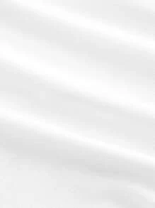 SHEIN MOD 大码女式可爱系带红色T恤，浪漫优雅休闲上衣 - 白色 - 查看 5