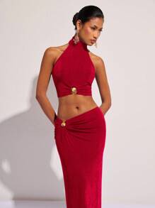 COSMINA Women's Elegant Metal Decor Blouse, Suitable For Spring/Summer