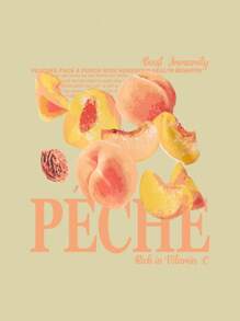 INAWLY Women's Summer Fruit Print Round Neck Short Sleeve Casual T-Shirt Graphic Tees Women Tops - Yellow - View 3