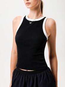 Fluxe Contrast Trim Tank Top - Black - View 6