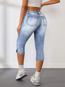 SHEIN Tall Women's Super Low-Rise Skinny Stretch Capri Jeans, Blue  Jean Capris For Women Women Jeans High Waist Capri Jeans Women Denim Women Capri Jeans For Women