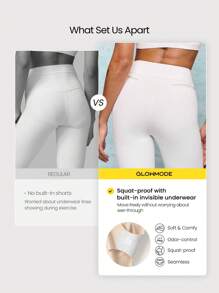 GLOWMODE 24" FeatherFit™ Flow On Buttery-Soft Sweat-Wicking Mesh Panel Non-See-Through Active Leggings Low Impact Yoga Pilates Barre Studio Daily Casual Wear