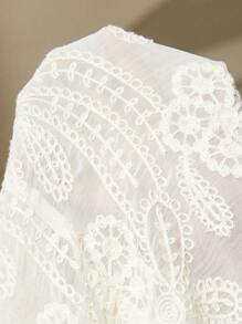 Aveloria Rosie 优雅时尚的法式设计女士腰裙，精致的 3D 刺绣细节，别致百搭 - 米色 - 查看 8