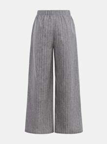 Firerie Kids Firerie Kids Nova Glow 少女休闲街头时尚通勤上学风条纹阔腿直筒裤，深灰色