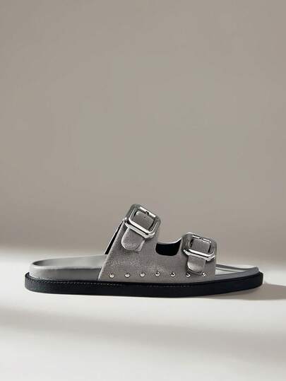 Solecia Sandalias de mujer con suela de tick y doble pala