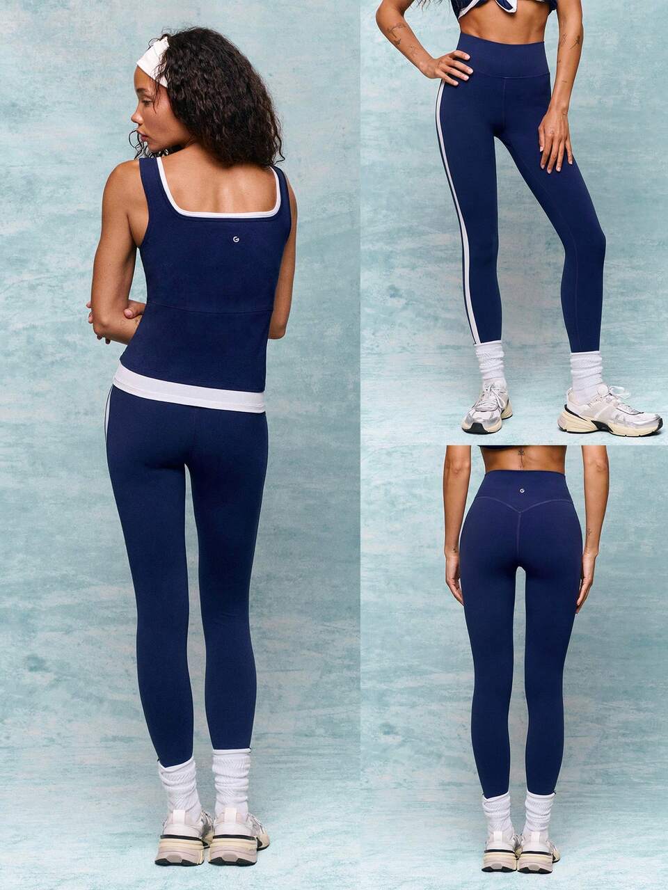 24" FeatherFit™ Long Distance Ultra High Waist Contrasting Side Stripes Leggings Yoga Pants Low-Impact Yoga Pilates Studio Daily Casual Wear