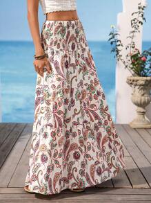 Vivid Eden Women's Casual Waist Print Pull-On Skirt - Multicolor - View 6