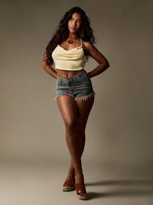 MISSGUIDED 串珠装饰针织挂脖背心夏季节日短款上衣波西米亚风海滩度假围脖领毛衣背心 - 黃色 - 查看 3