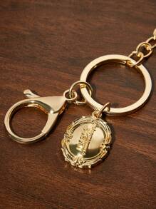 SHEIN Touch of Art 时尚优雅的梵高艺术鸢尾花锌合金钥匙扣/吊坠，可作包包装饰，亦可作礼物、夏季服饰、春季服饰、海滩度假等场合的装饰品。 - 彩色 - 查看 4