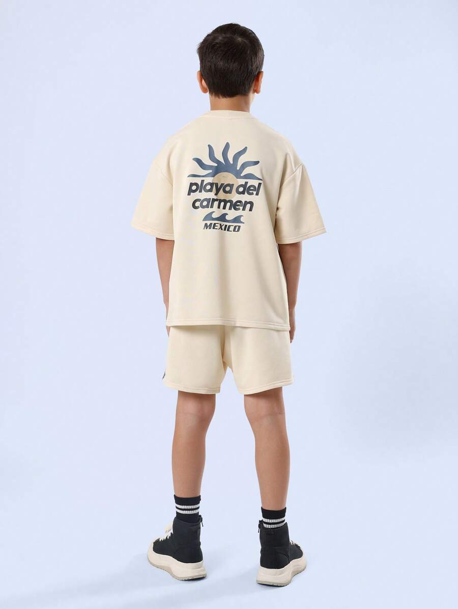 SUMWON Conjunto de dos piezas de manga corta de ajuste relajado para el verano, ideal para vacaciones en la playa en Playa del Carmen, México - Amarillo - Ver 1