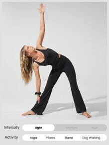 GLOWMODE FeatherFit™ Corset Crush 心形领口可拆卸罩杯束身衣款式运动背心低冲击瑜伽普拉提 Barre Studio 日常休闲装 - 黑色 - 查看 6