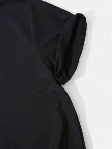 Women's Black NY Letter Print Loose Fit Round Neck Short Sleeve T-Shirt, Casual Summer Top, Elegant & Comfortable Design, Suitable For Everyday Wear, Oversized New York T-Shirt, Vintage Style