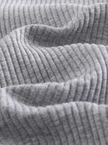 Cozy Pixies 3 Pieces Set Newborn Baby Boy/Girl Solid Color Soft Knit Round Neck Short Sleeve Bodysuit - Multicolor - View 5